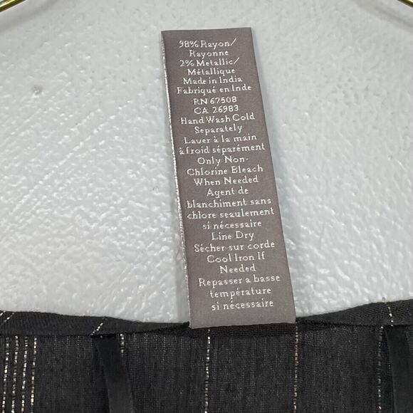 Vince Camuto Kimono One Size Gauze Tasseled Black Gold Metallic Whimsigoth Dark - Picture 6 of 6